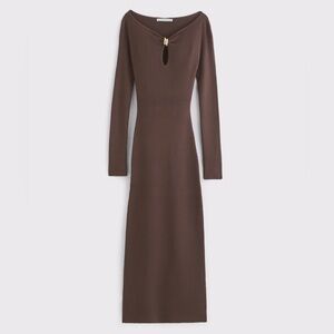 Abercrombie & Fitch Hardware Keyhole Maxi Sweater Dress - Brown - XXS - NWOT